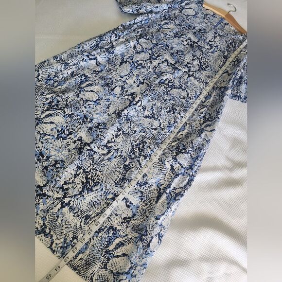 Chico's Coastal Side Pockets Blue and White Midi Dress - Picture 8 of 12